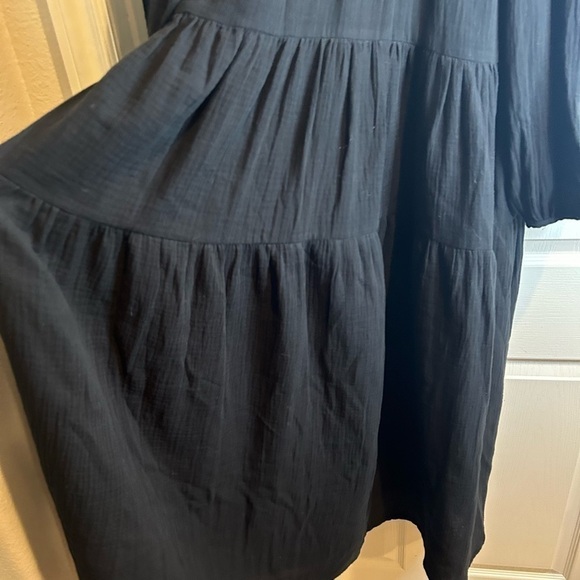 🖤”Zii Ropa” Nella Flowy Black Maxi Dress w/ 3/4 Sleeves and Tie-Back Size M 🖤 - Picture 4 of 11